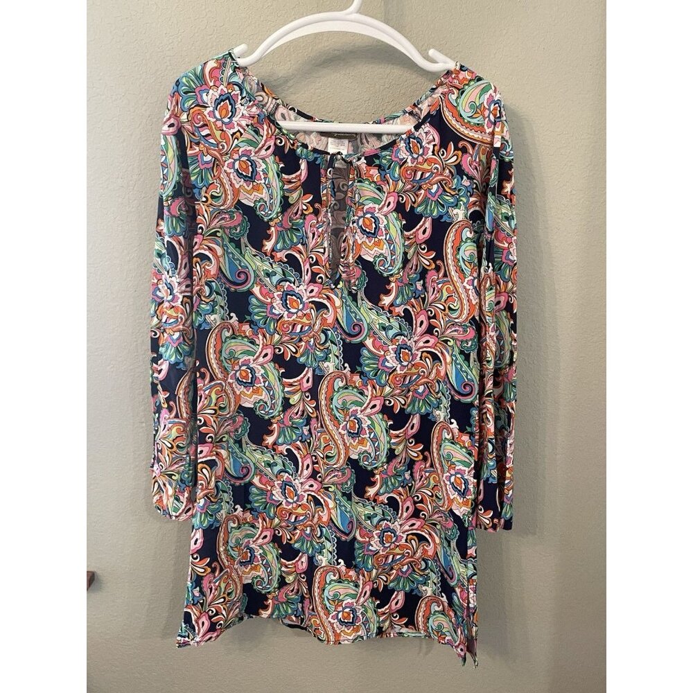 Tommy Bahama Tunic Top Women's Small Paisley Resortwear‎ Beach Vacation Preppy
